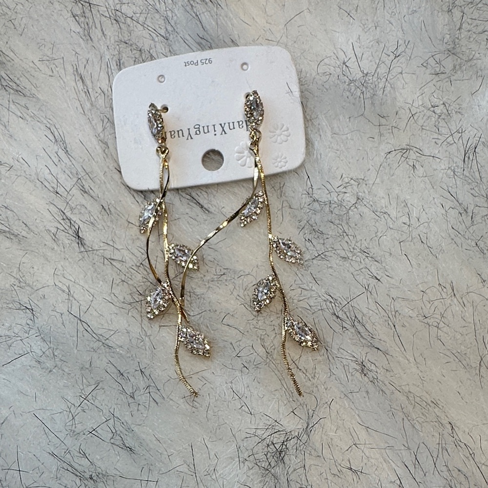 NWT Gold and Silver Leaf Earrings
